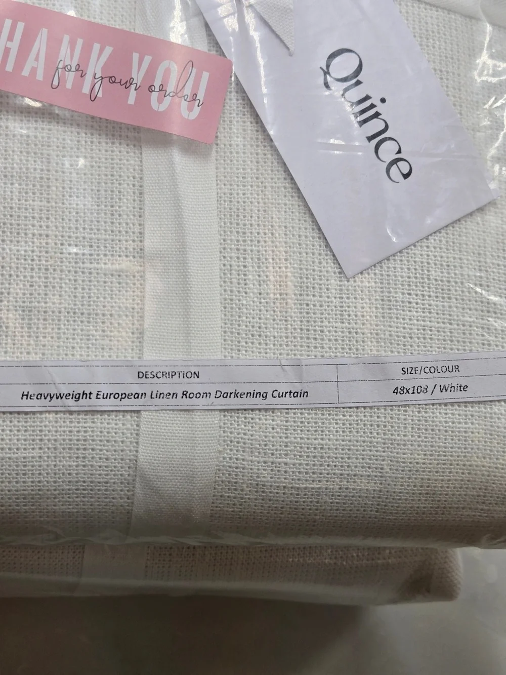 NWT QUINCE Set 2 48x108 Heavyweight European Linen Room Darkening Curtains 0063